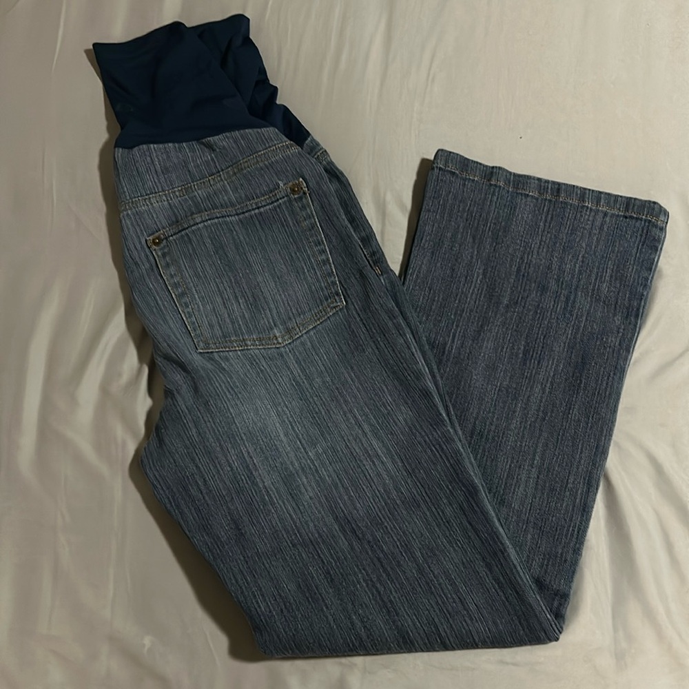 🦋 Motherhood Maternity Denim Blue Jeans Medium Wash Size Small Full Panel